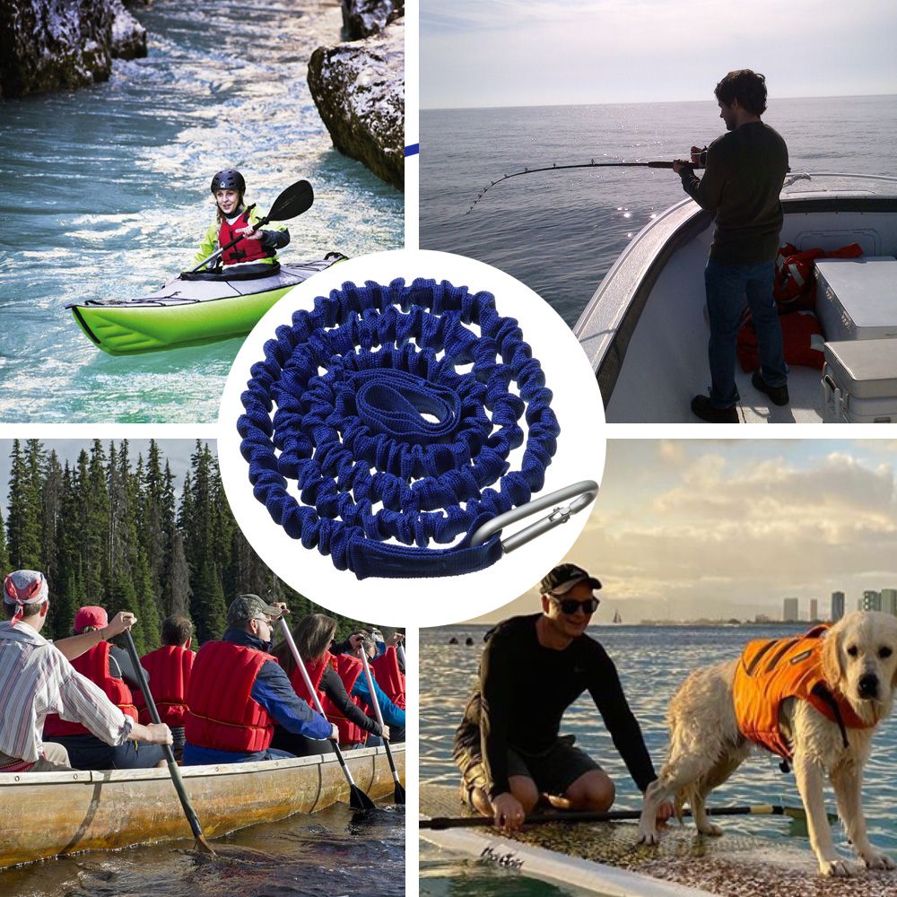 Adjustable Elastic Kayak Canoe - Fishing Kayak Paddle Leash avaliação e preço