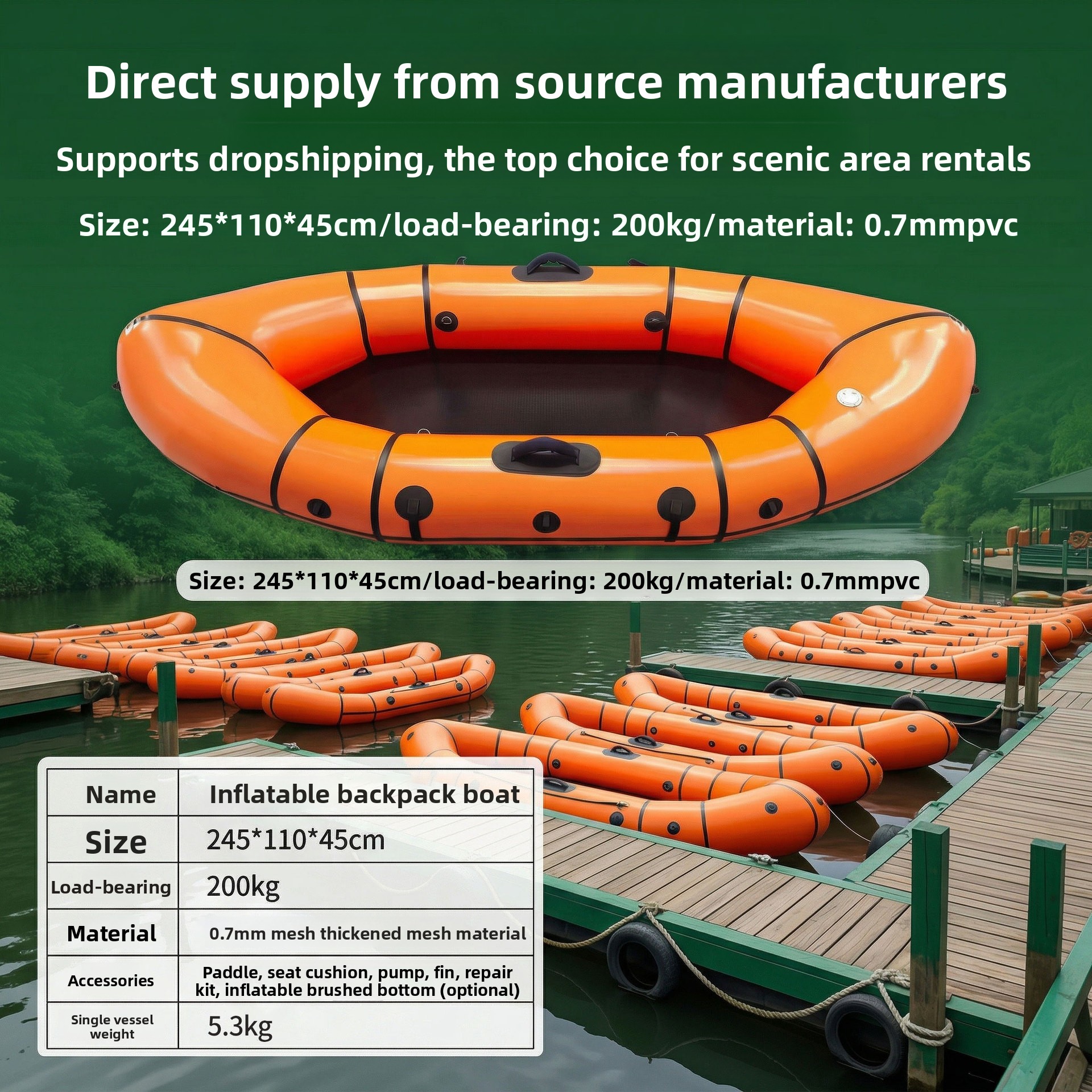Inflatable Backpack Boat Singl - Fishing Kayak Inflatable avaliação e preço