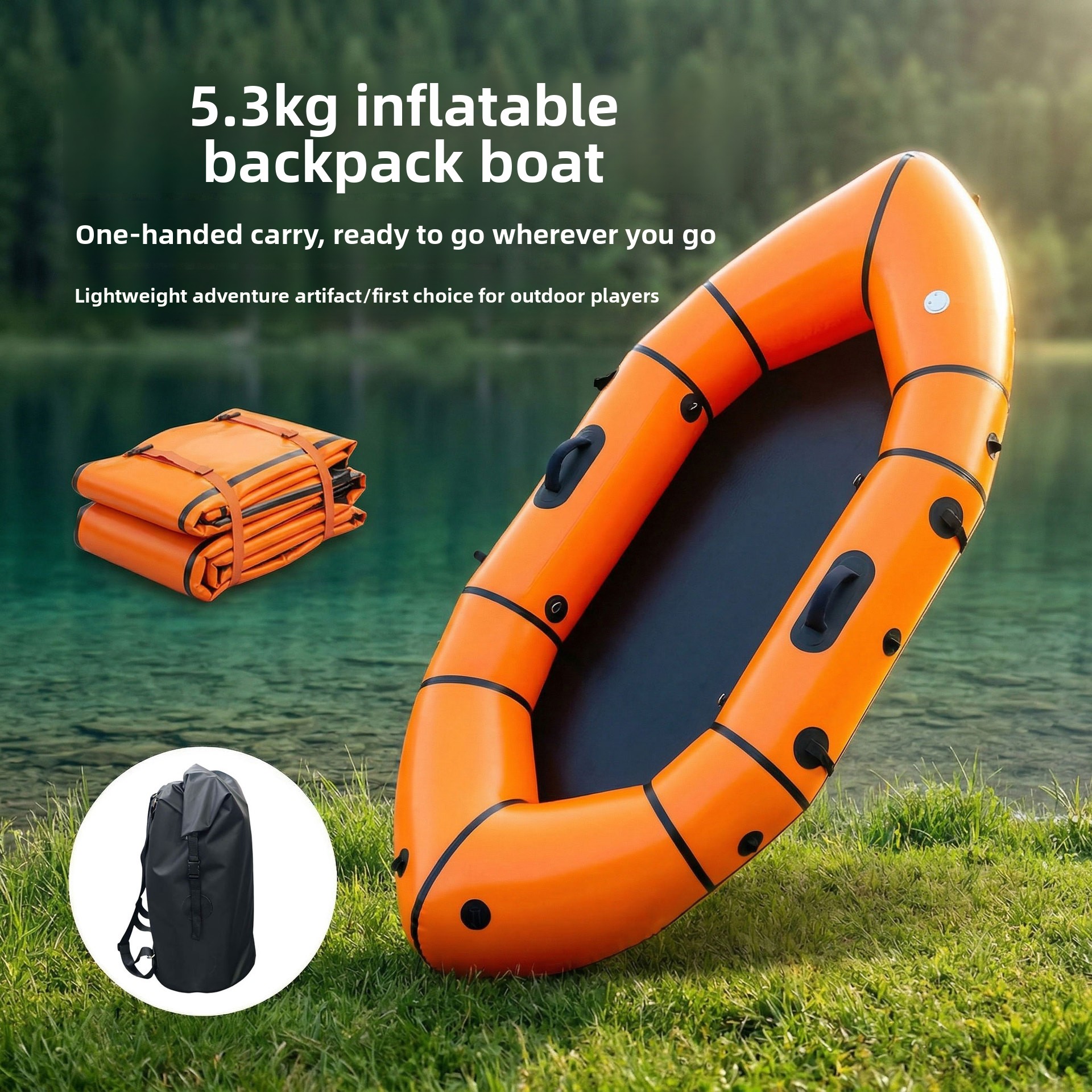 Inflatable Backpack Boat Singl - Fishing Kayak Inflatable avaliação e preço