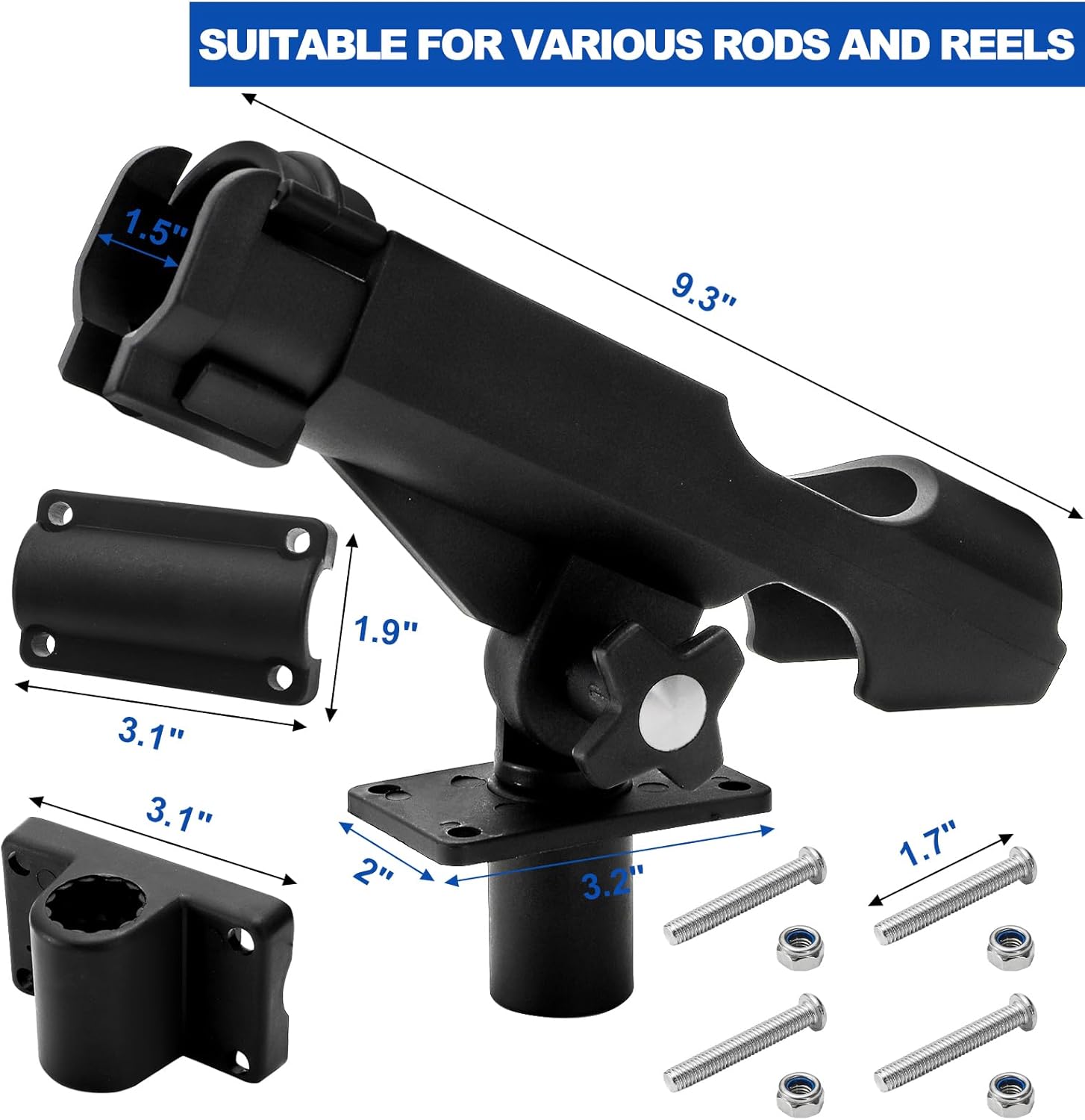 2 Pack Fishing Rod Holder with - Fishing Kayak Rod Holder avaliação e preço
