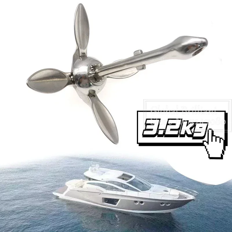 3.2KG/4KG Boat Stainless Steel - Fishing Kayak Anchor avaliação e preço