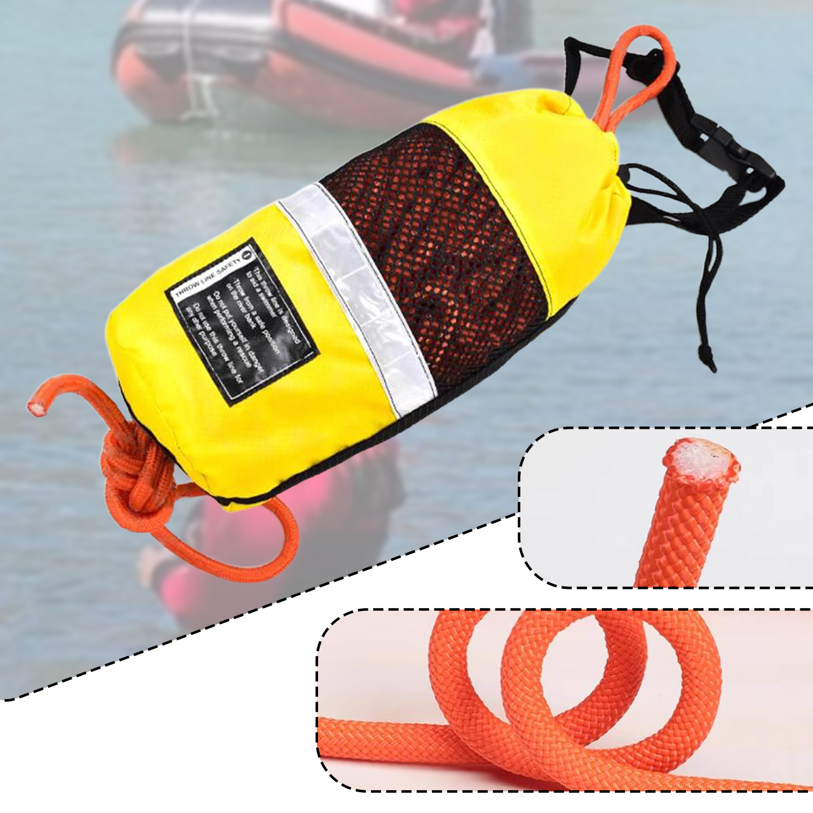 Throw Bag for Water Rescue Mar - Fishing Kayak Crate avaliação e preço