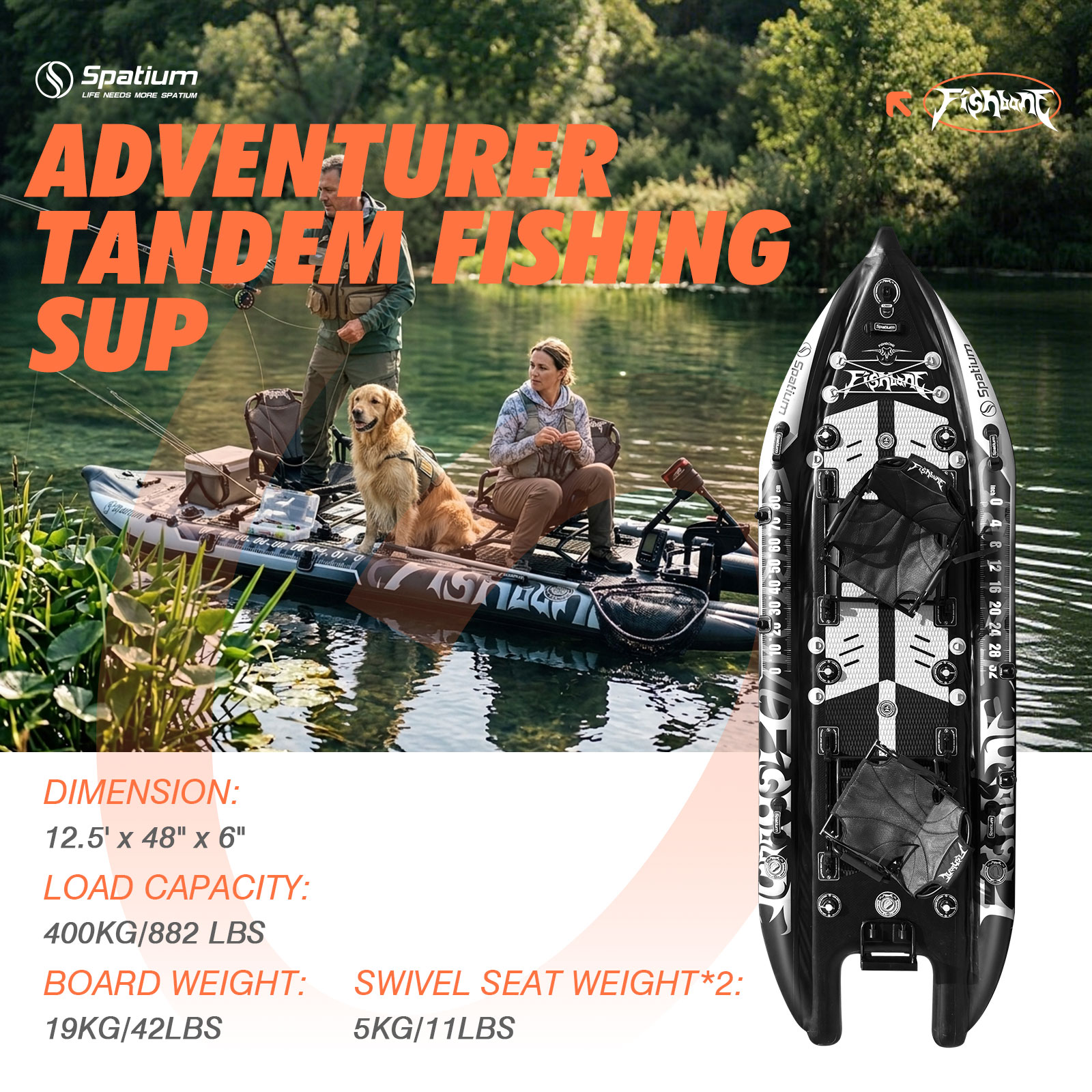 Spatium 2 Person Multi-Air Cha - Fishing Kayak Pedal Drive avaliação e preço