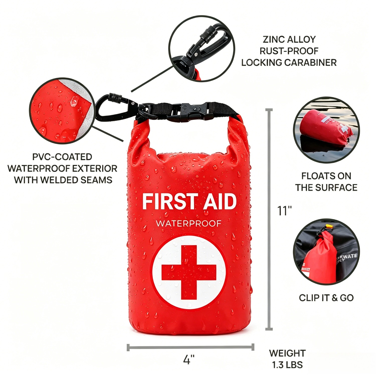 2L Waterproof First Aid Bag Ro - Fishing Kayak Storage Bag avaliação e preço