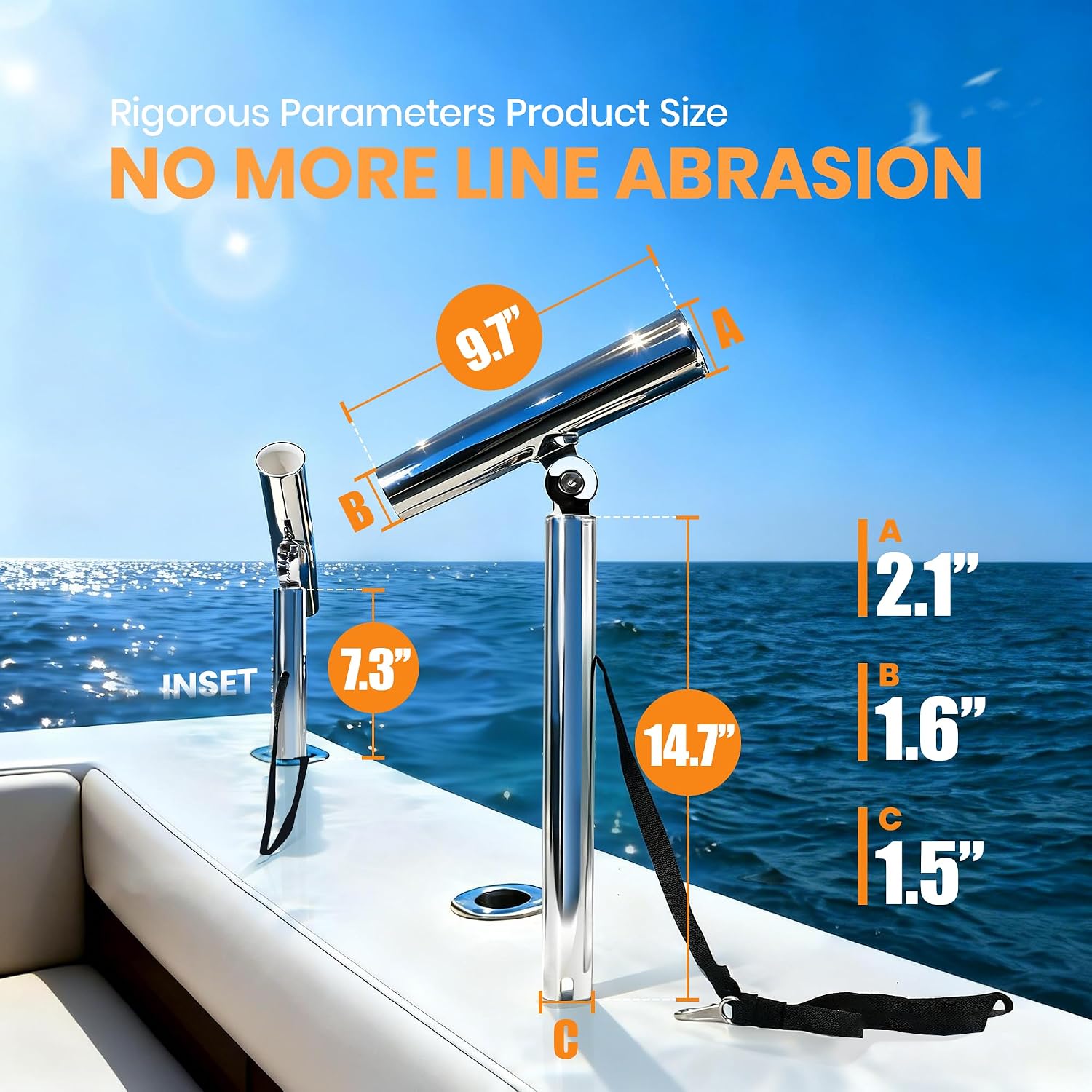 2-Pack Stainless Steel Outrigg - Fishing Kayak Rod Holder avaliação e preço