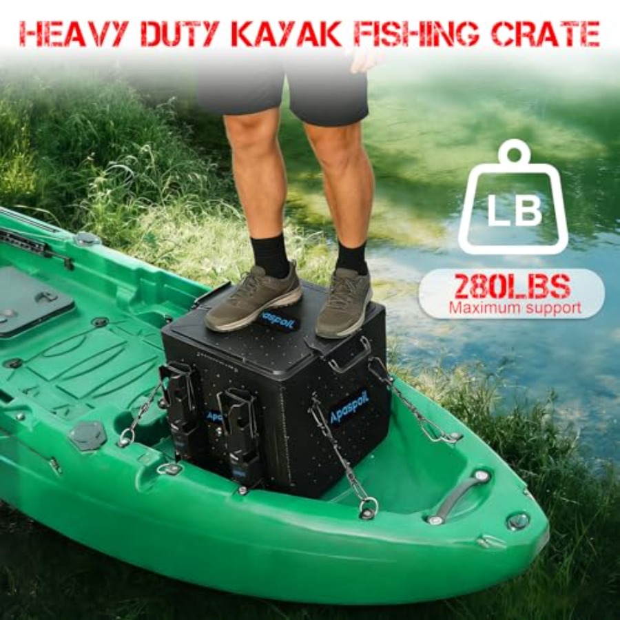 Kayak Fishing Crate with 4 Rod - Fishing Kayak Crate avaliação e preço
