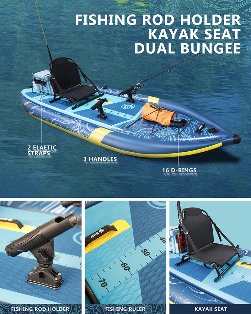 Three Air Chamber Inflatable F - Fishing Kayak Rod Holder avaliação e preço